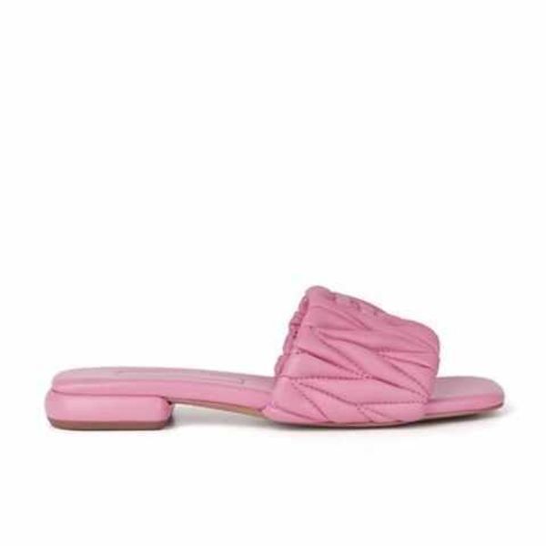 

women sandals mius slide designer beach summer shoes wrinkled word slippers for 2023 square heel versatile color a50w