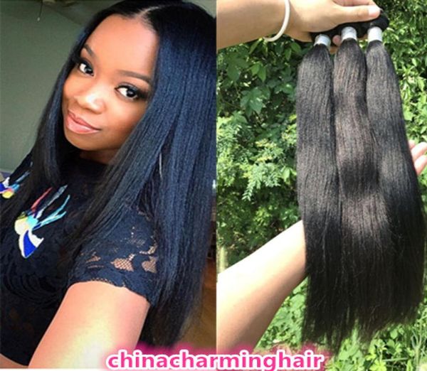 

new arrival brazilian yaki human hair grade light yaki unprocessed yaki hair extensions brazilian virgin hair bundles1301169, Black