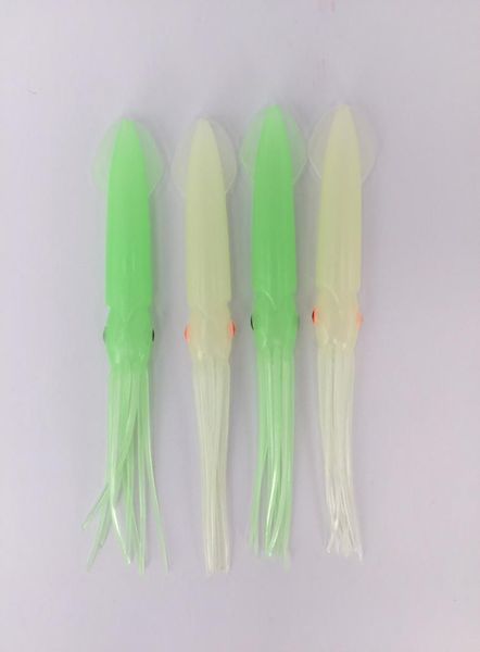 

30pcslot 43 inch b2 fishing soft plastic ocs squid bodies luminous light green lures glow in dark5769140