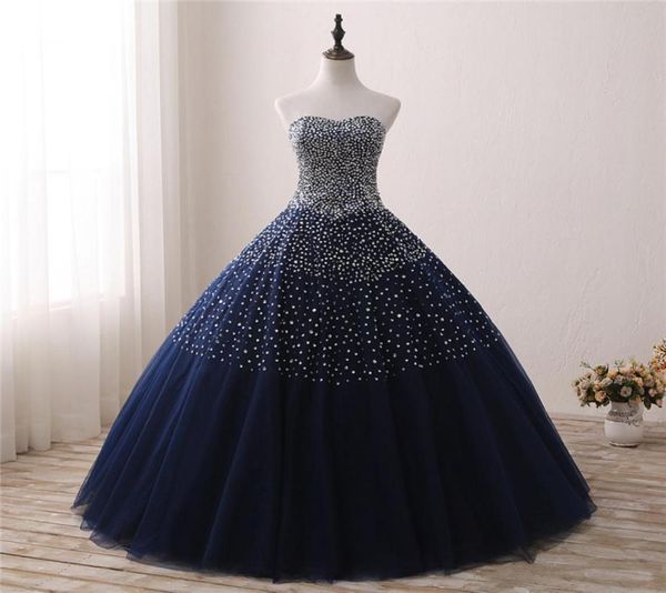 

2021 stock real po quinceanera dresses beaded lace up sweet 16 dress for 15 years debutante prom party gown qc11258838333, Blue;red
