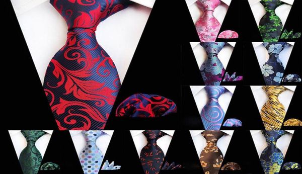 

67 colors tie handkerchief set for man 8cm silk jacquard necktie paisley flower floral neck tie set wedding evening party gift5612207, Black;blue