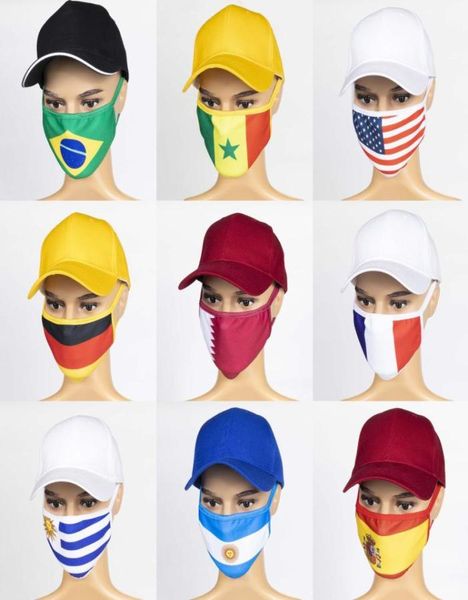 

world cup protective and reusable mask with design patriotic 2022 football fans outfit qatar 32 soccer teams national flag print2899931