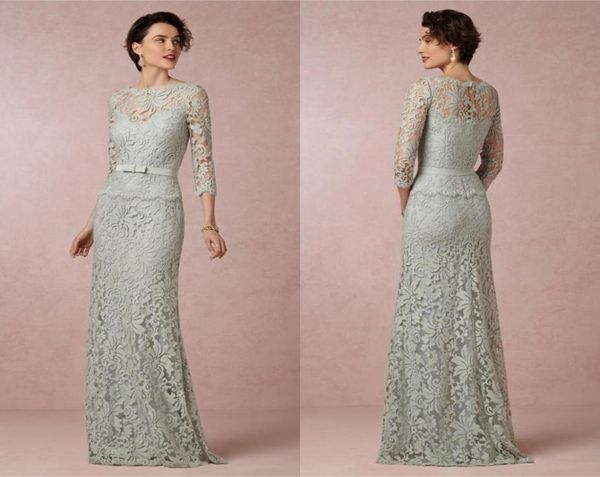 

sage mint lace mother of the bride dresses bateau neck long sleeves peplum special occasion royal blue evening gowns2135713, Black;red