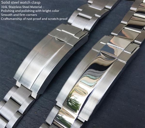 

20mm watchsands polish silver stainless steel suitable0122144777, Black;brown