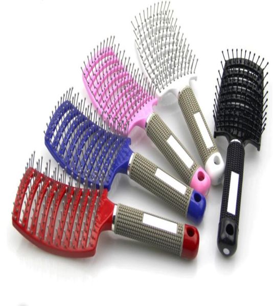 

professional hair extensions bristle hair brushes comb antistatic heat curved vent barber salon hair styling tool rows tine comb2442581, Silver