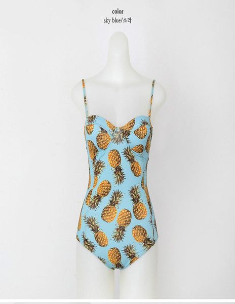 

luxury designer pineapple swimwear for women bodysuits 2019 backless one piece swimsuit woman swim wear push up padded ba2734087