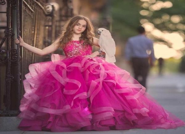 

spagheti ball gown girls pageant dresses vintage crystal beaded formal party birthday pageant gown wedding flower girl dress4708180, White;red