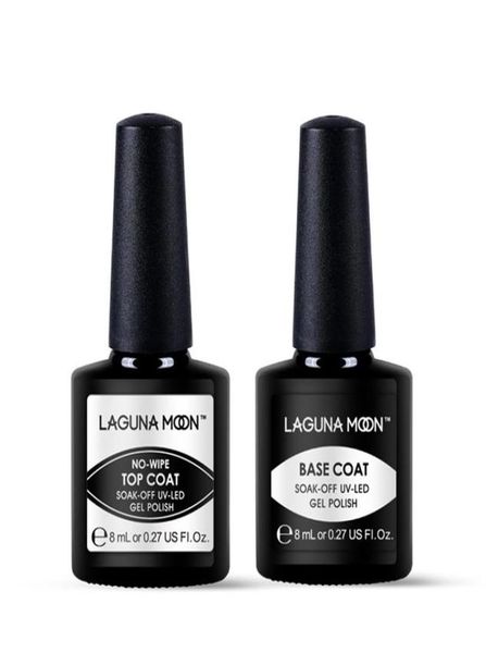 

2pcs 8ml lagunamoon nowipe coat base coat set long lasting gel nail polish set uv led soak off gel polishuv led varnish manic6253583, Red;pink