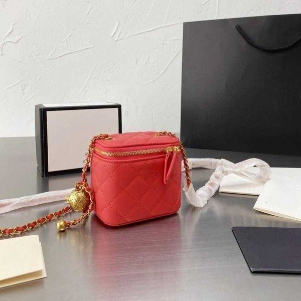 

new leisure mini c bag fat lingge messenger bag sheepskin small golden ball makeup bag chain women's bag 2pkt
