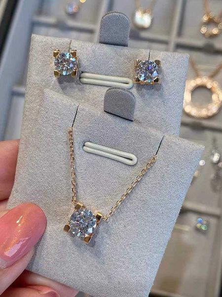 

internet celebrity carti bullhorn single diamond necklace 18k rose gold sparkling small design sense collar chain bepz, Silver