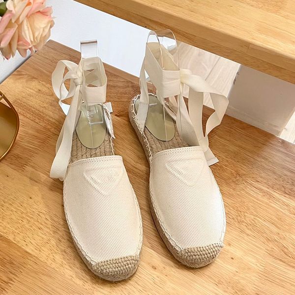 

new linen embroidered espadrilles sandals flats heels summer women's luxury designers leather sole evening party sand dress shoes facto, Black