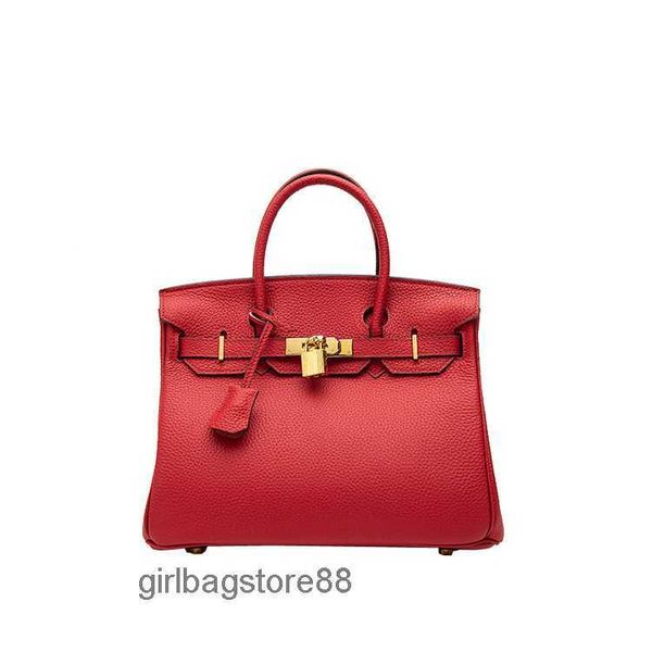 

bags lady bag birkins tote 2023 h designer family litchi pattern leather women's head layer fashion portable classic black golden brown