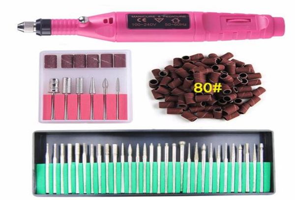 

electric nail art polish machine nail drill bits set manicure pedicure cuticle acrylic gel remover tools kit eu us plug3012713