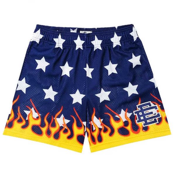 

luxury fashion men's ee shorts basic eric emanuel new york city skyline brand men women jog casual loose fitness sports beach pants mes, White;black