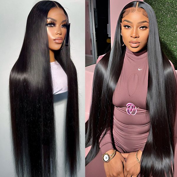 

bone straight 13x4 hd lace front human hair wigs preplucked hair transparent lace frontal wig brazilian hair wigs for women, Black;brown