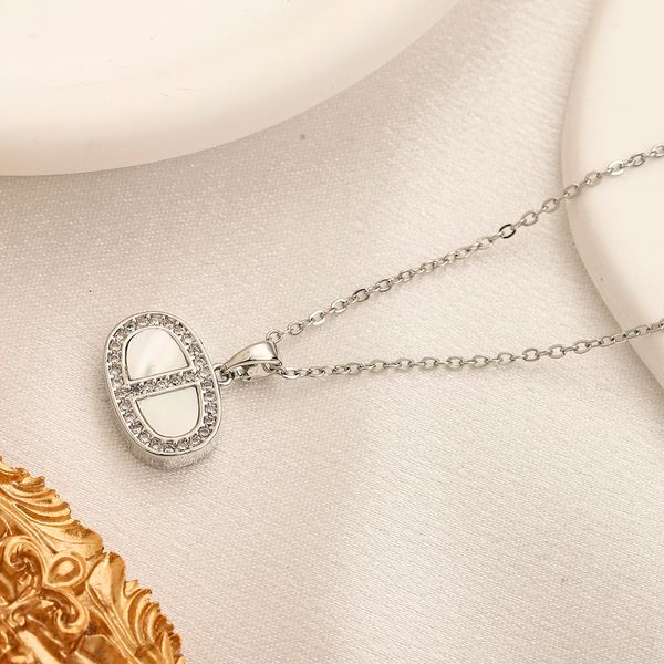

sier brand designer necklace love gift necklace jewel summer wedding travel long chain stainless steel non fading, Silver