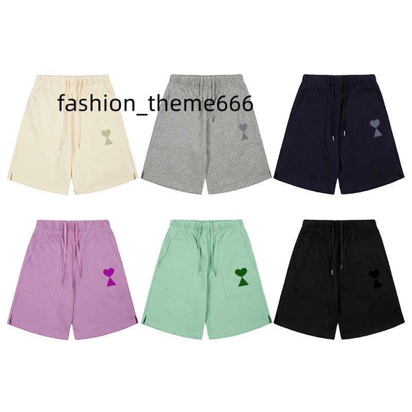 

brand quality shorts mens women designer of luxury amis shorts fashion men s casual terry cloth cotton shorts man clothing size s-xl, White;black