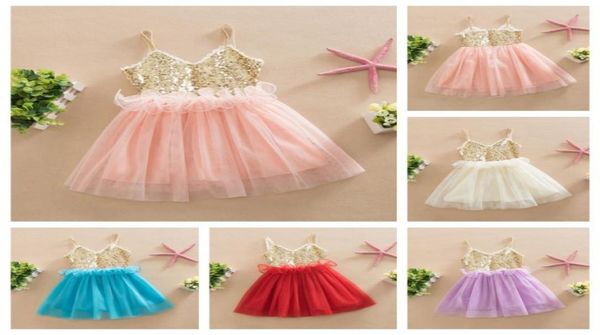 

whole sweet kids girls tutu sequins dress sundress multi candy color princess party dress halter v neck dress7049184, Red;yellow