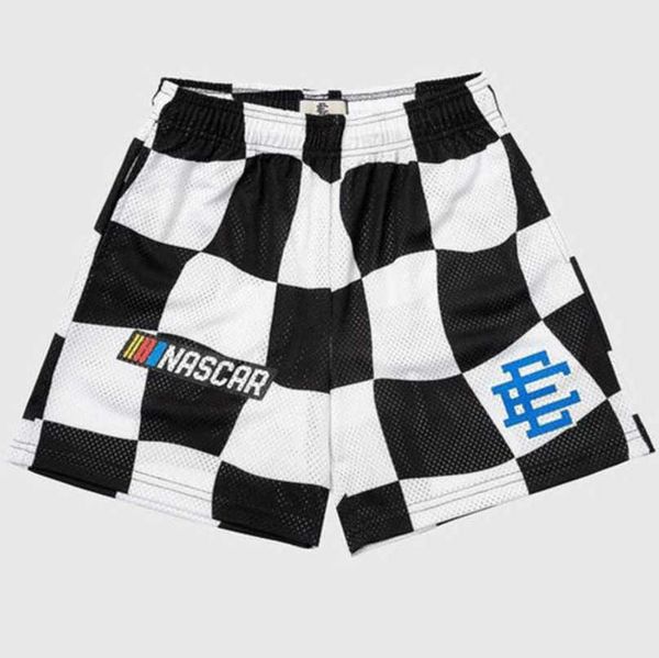 

fashion men's luxury ee shorts basic eric emanuel new york city skyline men women jog casual loose fitness sports beach pants classics, White;black