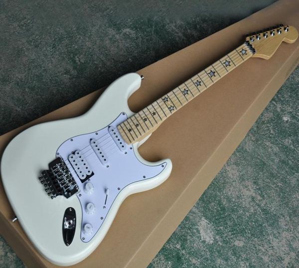 

factory whole white electric guitar with floyd rosemaple fretboard with star inlaycan be customized as reques2869622