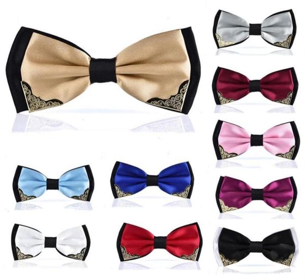 

16 colors fashion bow ties for men bowtie tuxedo classic solid color wedding party red black white butterfly cravat brand8901590, Black;gray