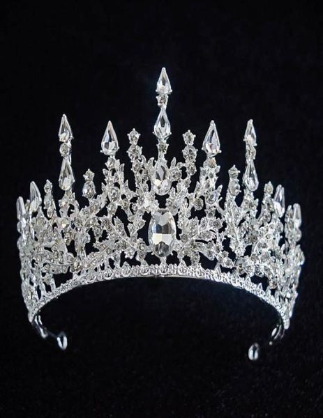 

luxurious baroque crystal beaded bling bling rhinestone adorned bridal crown middle east bride039s headpieces head tiaras acces8465268, Silver
