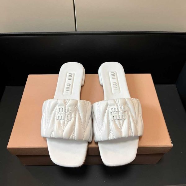 

small mius beach shoes women slide designer sandals wear seaside holiday caligae flat bottom square open toe flip flops in summer 92ox