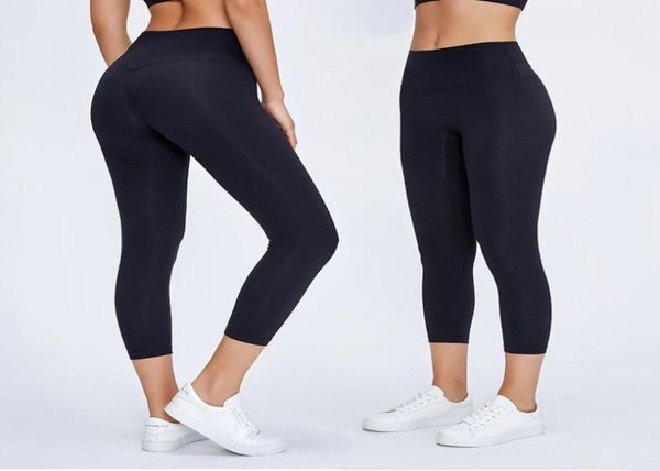 

l2047 womens yoga leggings nake feeling capri pants highrise outfit no tline elastic tight solid color sports trousers7783060, White;red