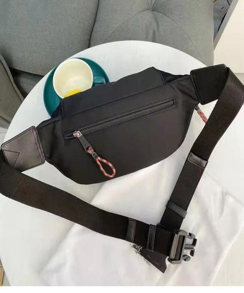 

345435 new original single canvas plaid waist bag stitching hit color chest bag large capacity wide shoulder strap diagonal men03377508