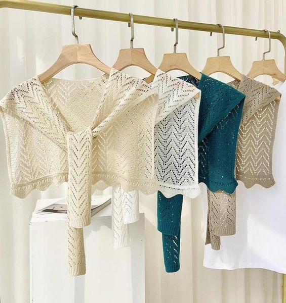 

bow ties women solid color knitted crochet small shawl wrap flase collar decorative female shirt detachable girls fake collarsbow1318030, Black;gray