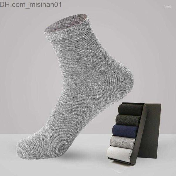 

men's socks men's socks 5pairs/lot cotton businessmen breathable active man solid crew male meias sokken for all season eu 39-46 z, Black