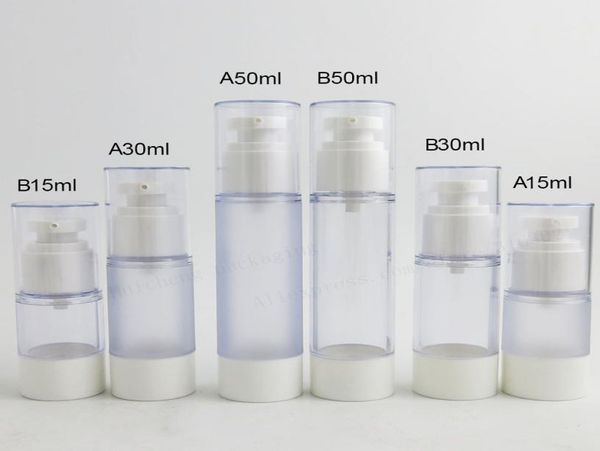 

20 x 15ml 30ml 50ml clear frost pp airless pump bottle refillable travel container cosmetic skin care airless containers8553720