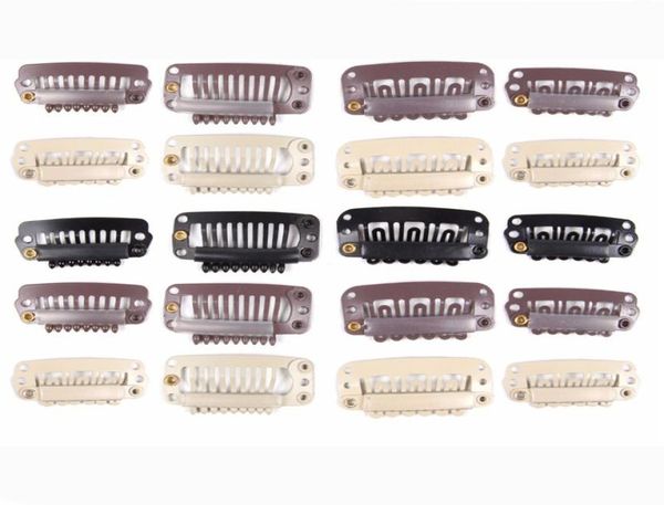 

tape in hair extension button hair clip snap for skin weft clip hair extensions 100piecespack2029245, Black;brown