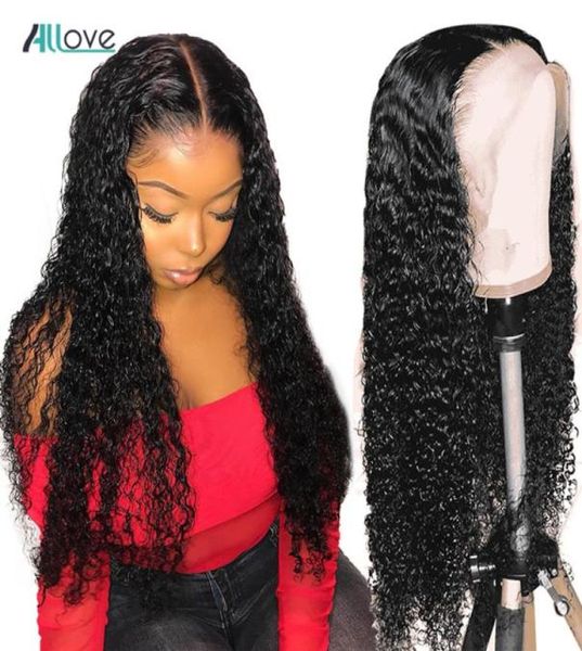 

allove straight human hair lace front wigs kinky curly 131 t lace part wig deep water body human hair wigs for black women1668295, Black;brown