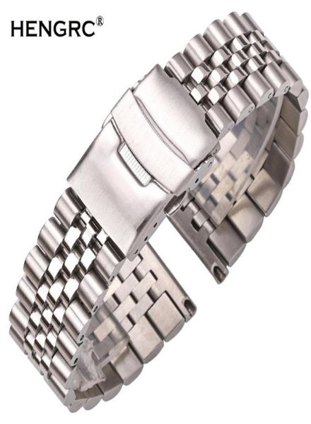 

stainless steel watch bracelet strap 20mm 22mm 24mm women men silver solid metal watch band strap accessories t1906201934294, Black;brown