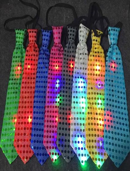 

bow ties fashion colorful sequins neckties bowties with led lights women men festival party stage performance shiny clothing acces5711949, Black;gray