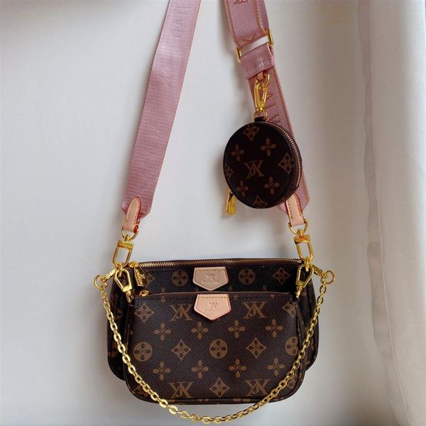 

tpo quality handbags purses shoulder bags women favorite mini pochette 3ps accessories cross body bag vintag leather multi color straps wall