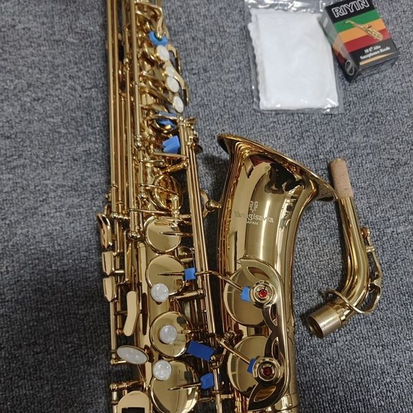 

w037 e-flat alto saxophone lacquered gold brass shell keys japanese craft made jazz instrument with case