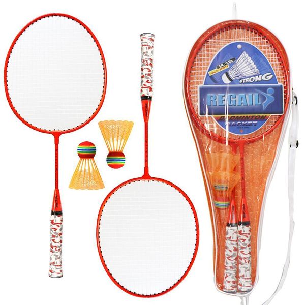 

badminton rackets 1 pair of fluorescent color racket h6508 with 2 balls for children outdoor sport game 230629