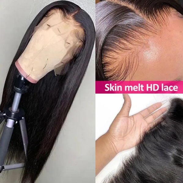 

13x6 lace frontal wig frontal wig 26inch closure wig lace frontal human hair straight lace front wigs, Black;brown