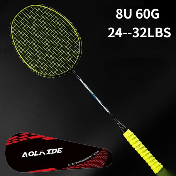 

badminton rackets ultralight 8u 60g strung racket professional carbon racquet 2432 lbs 230629