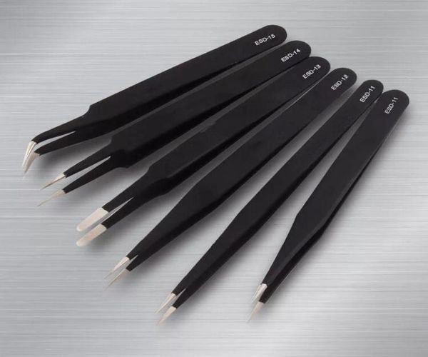 

esd stainless steel tweezers curler multi functional01236249176