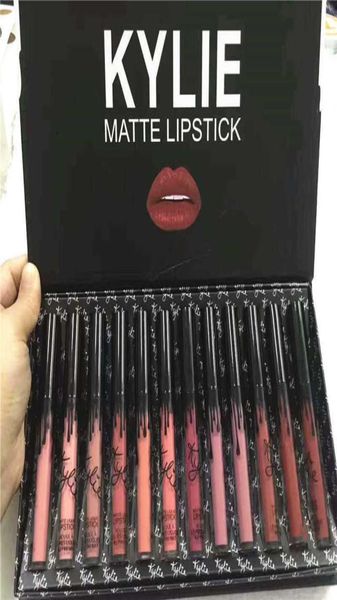 

12pcs in 1 ky matte liquid lipstick kit long lasting lip color gloss foundation makeup lipgloss set nonstick cup highest quality3047128