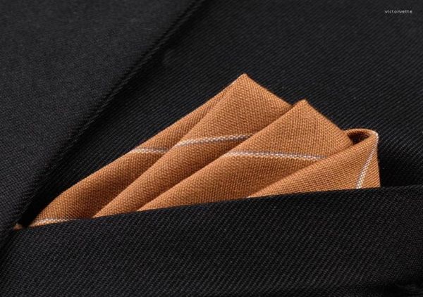

bow ties 23cm cotton suit pocket square for men towel wedding party fashion simple mens plaid handkerchief4589854, Black;gray