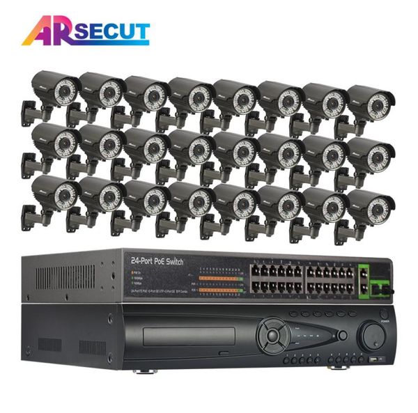

24ch nvr cctv network video recorder system 1080p hd varifocal 2812mm night vision 78ir outdoor cctv poe ip camera kit7353771