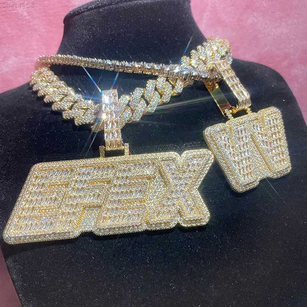 

fine custom full iced out letter name real s925 silver 9k 10k 14k 18k gold pure white yellow moissanite diamond bling pendant