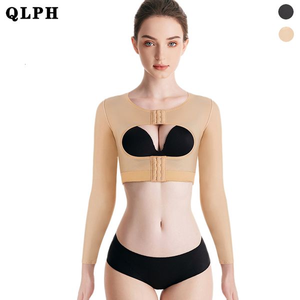 

waist tummy shaper arm shaping clothes after lipction surgery support breast corset tight fitting compression prevent hunchback open bust 2