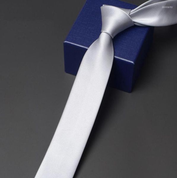 

bow ties fashion 5cm skinny tie korean style slim neck for men young people business work necktie classical formal solid color5368953, Black;gray