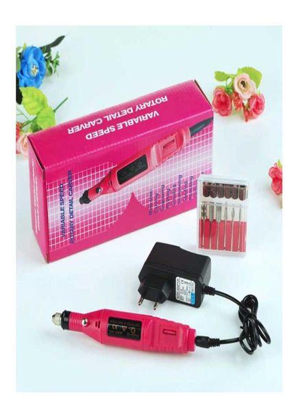 

pen shape electric pedicure nail drill machine art salon manicure file polish tool6 file bit acrylic portable manicure pedicure s2314131, Silver