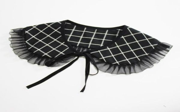 

bow ties sitonjwly elegant fake collars shawl for women shirt removable plaid false collar half detachable decorativebow9594309, Black;gray
